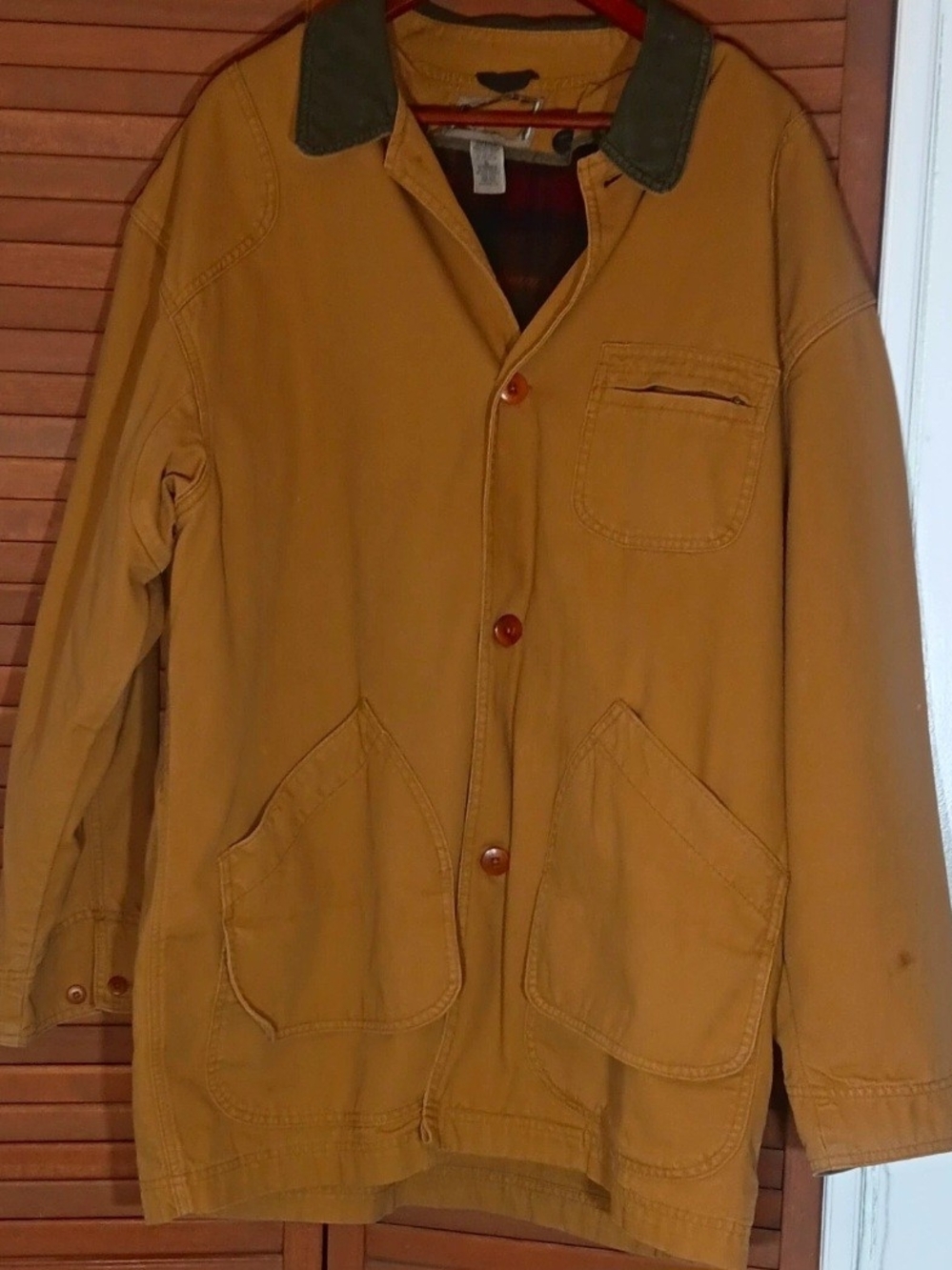 80s L.L. Bean Cotton Field Jacket with Button In Wool Insert